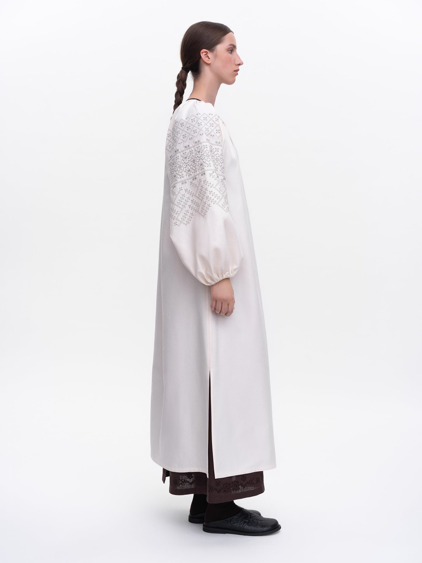 Milk embroidered dress Velina ETNODIM