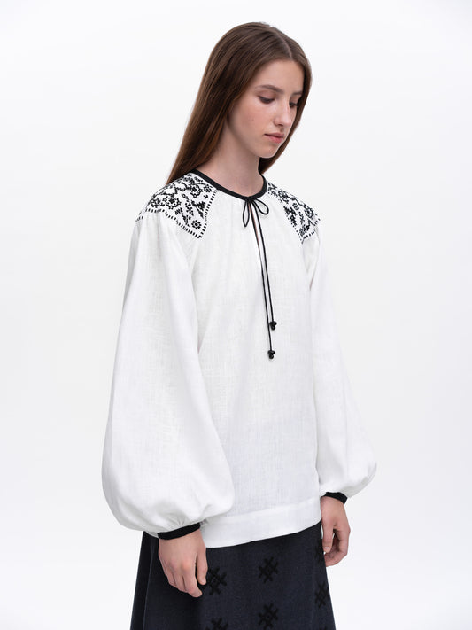 Embroidered shirt Izola white ETNODIM