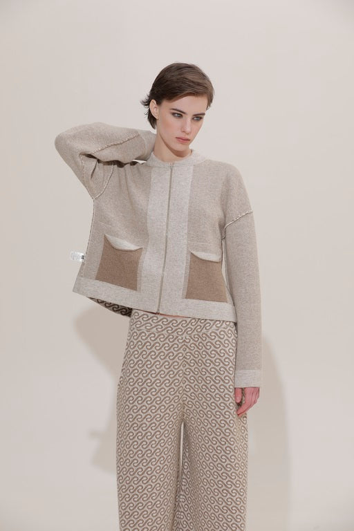 JACQUARD KNIT JACKET 91LAB