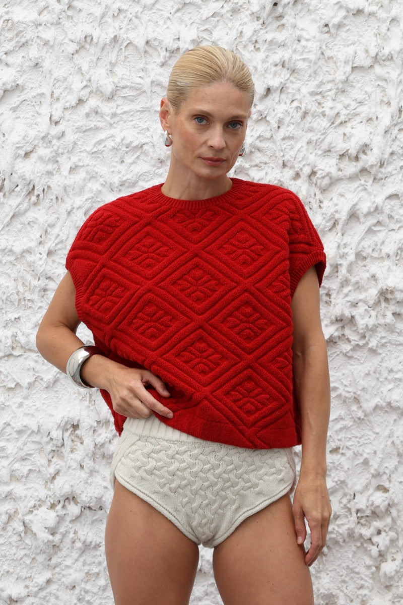 Vest With A Voluminous Weave 91LAB