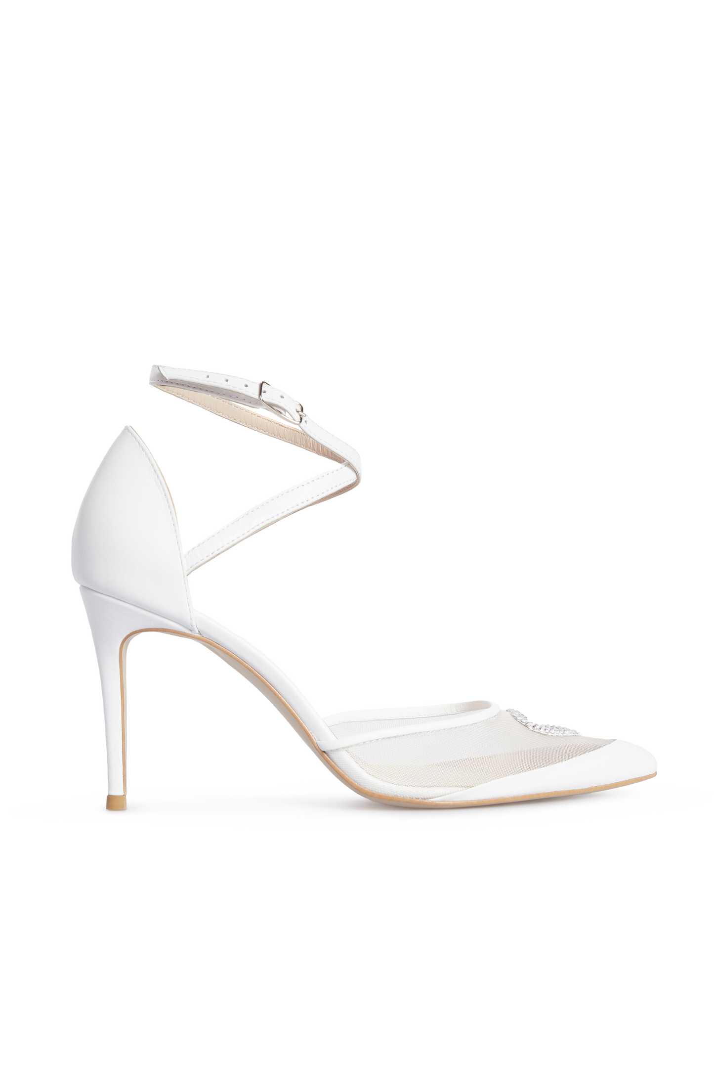 Luv white sandals with a heart-shaped cutout
