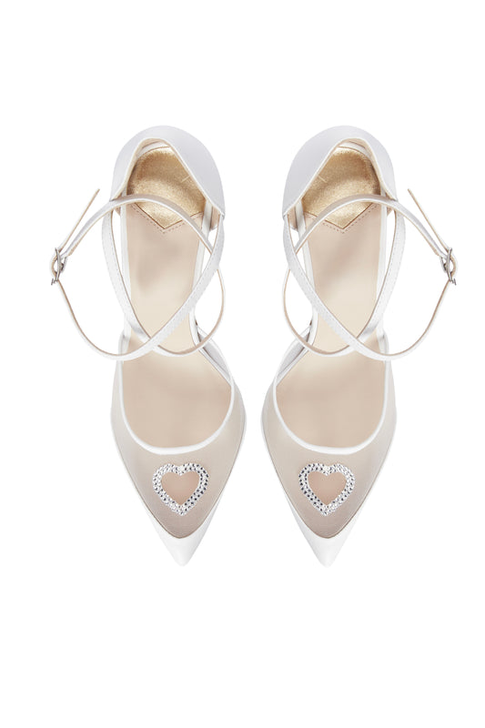 Luv white sandals with a heart-shaped cutout