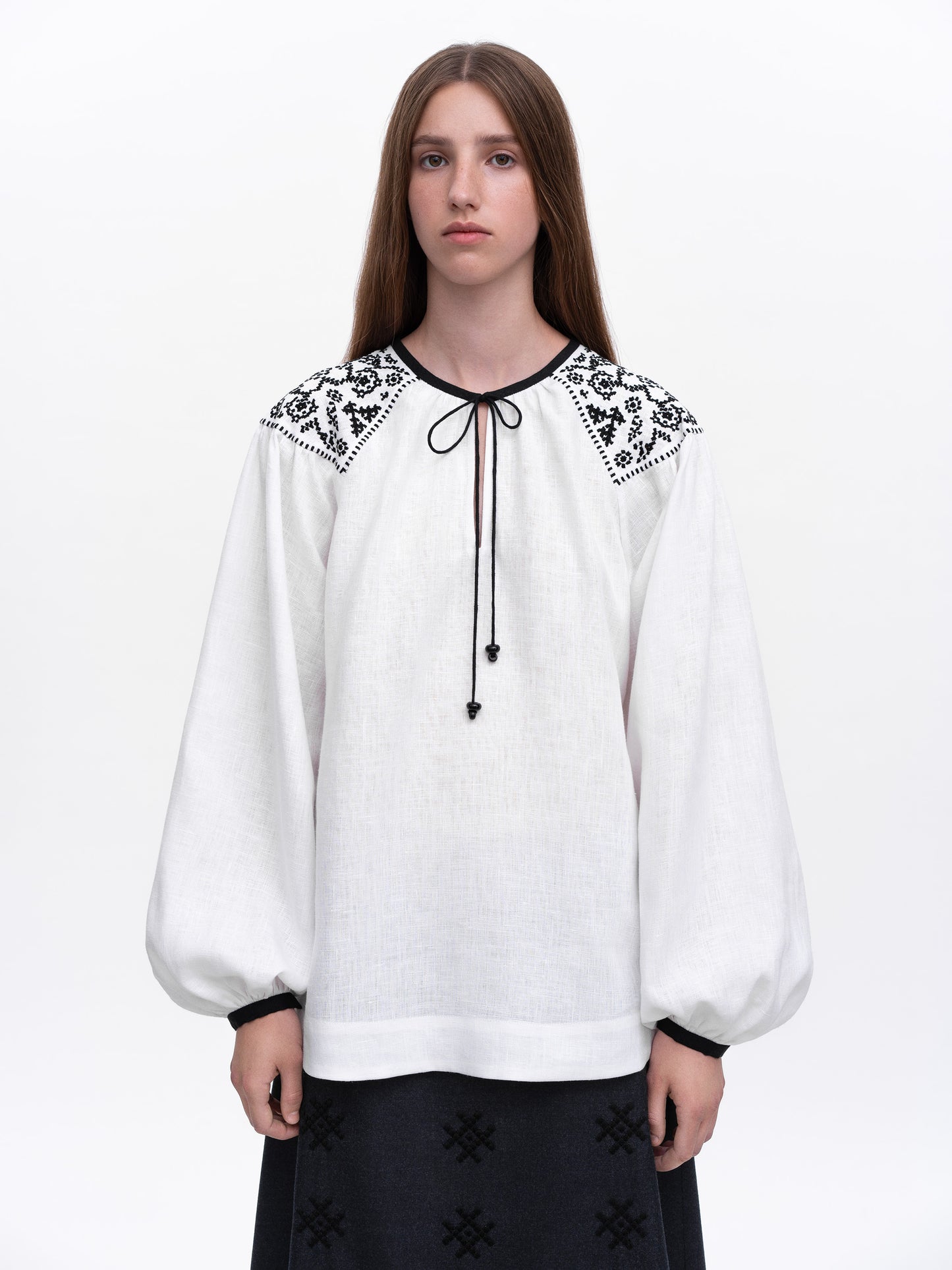 Embroidered shirt Izola white ETNODIM