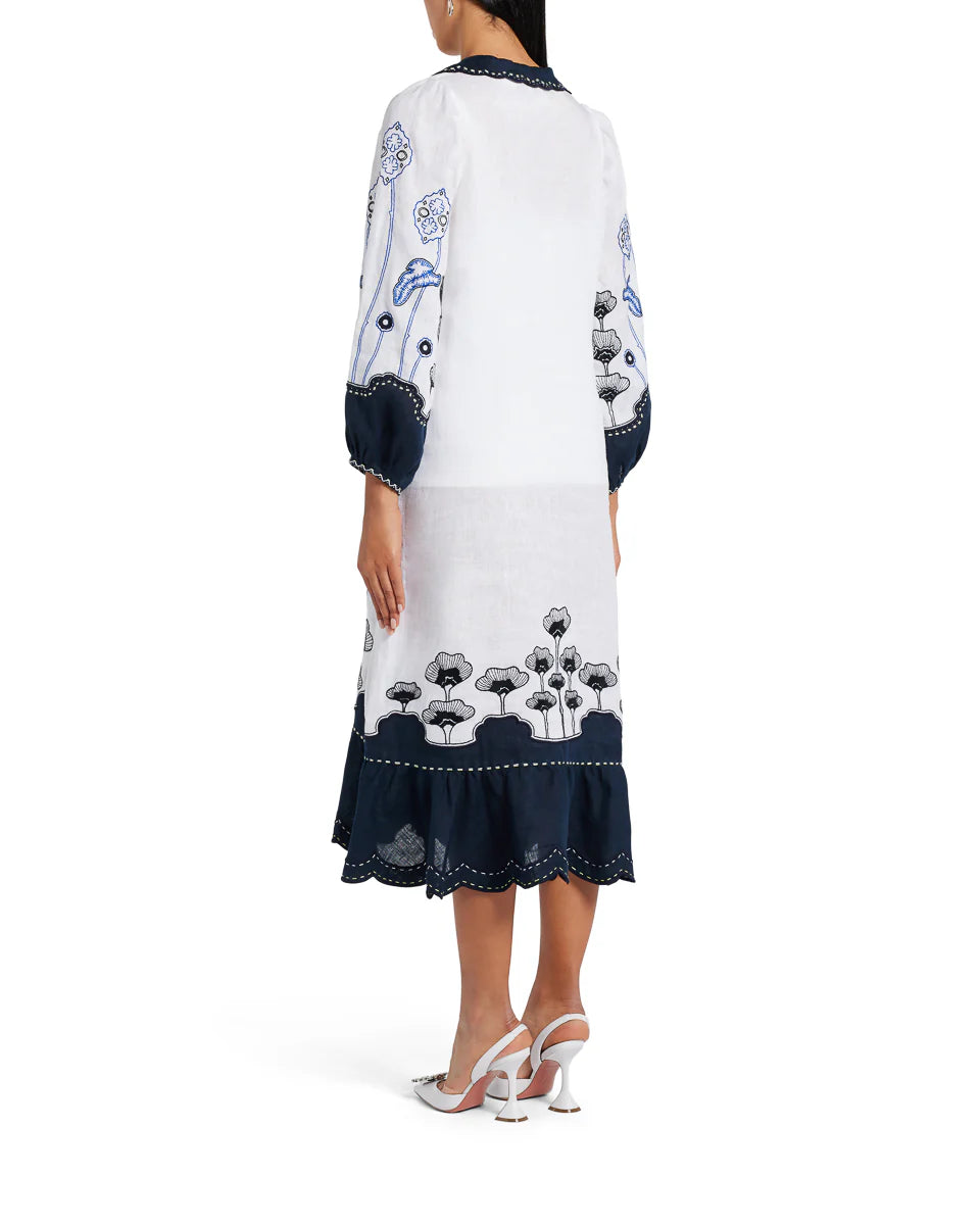 tiger midi dress Whistles Feathered Tiger Midi Dress Ivory/Multi Size 0