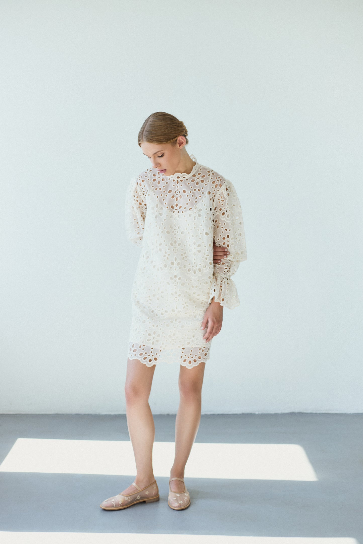 Mariyka Bloom beige ballet flats with embroidered wildflowers LOOKIE ATELIER