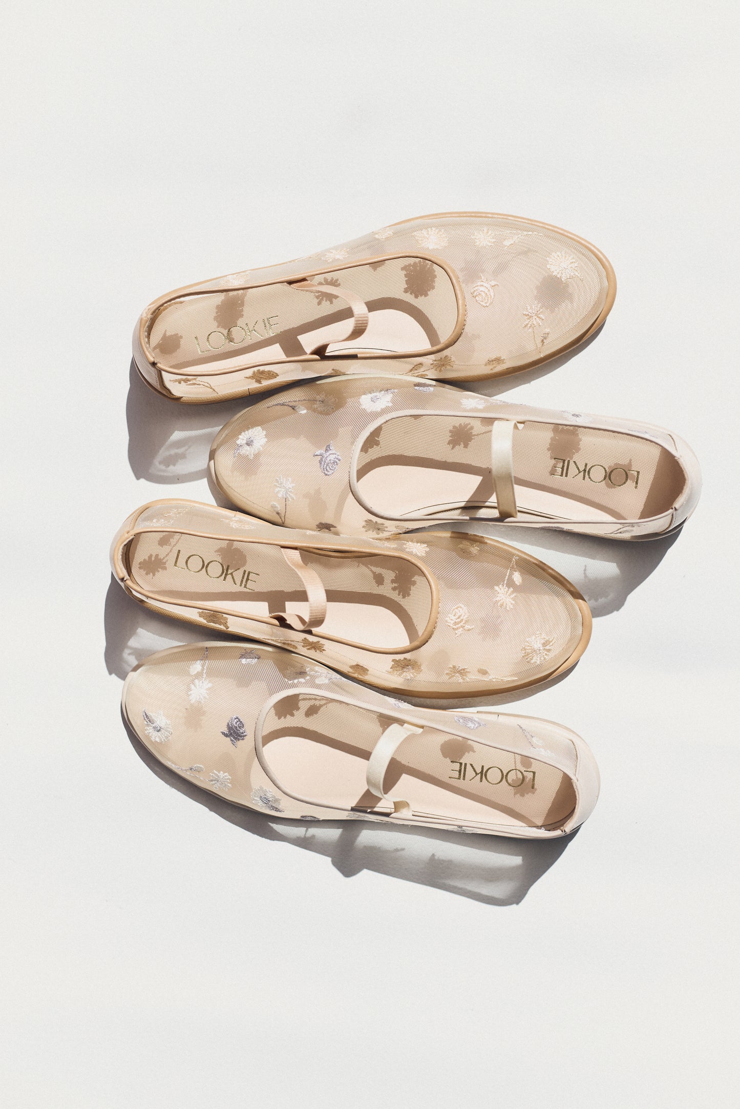 Mariyka Bloom beige ballet flats with embroidered wildflowers LOOKIE ATELIER