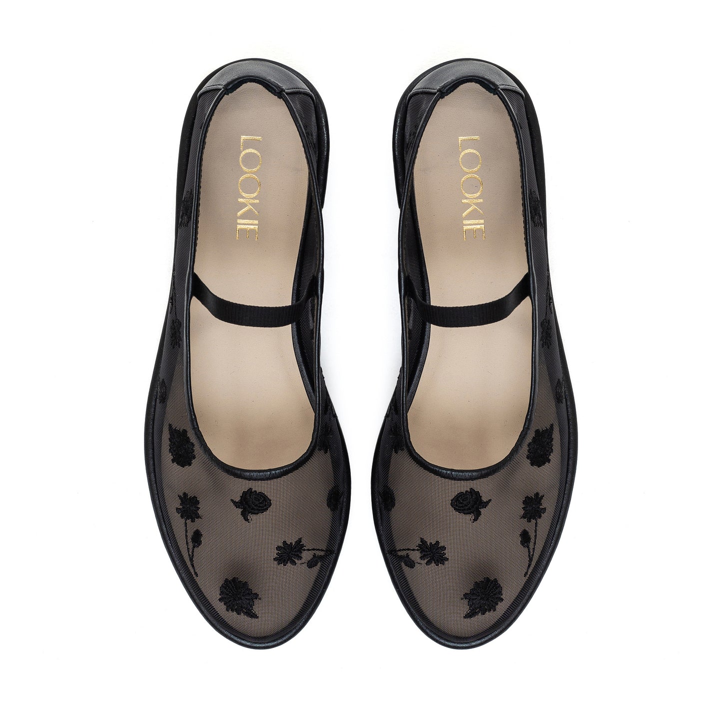 Mariyka Bloom black ballet flats with embroidered wildflowers LOOKIE ATELIER