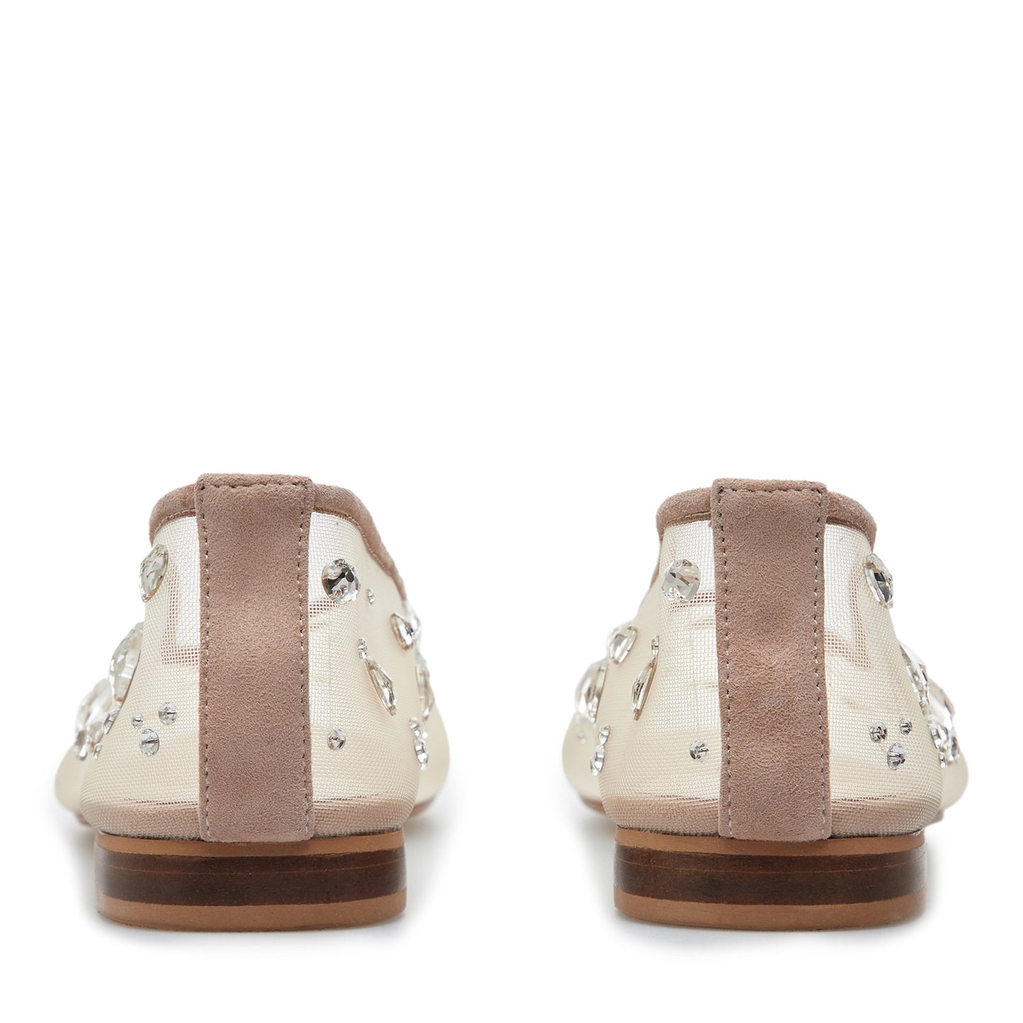 Mariyka Crystals beige mesh ballet flats LOOKIE ATELIER