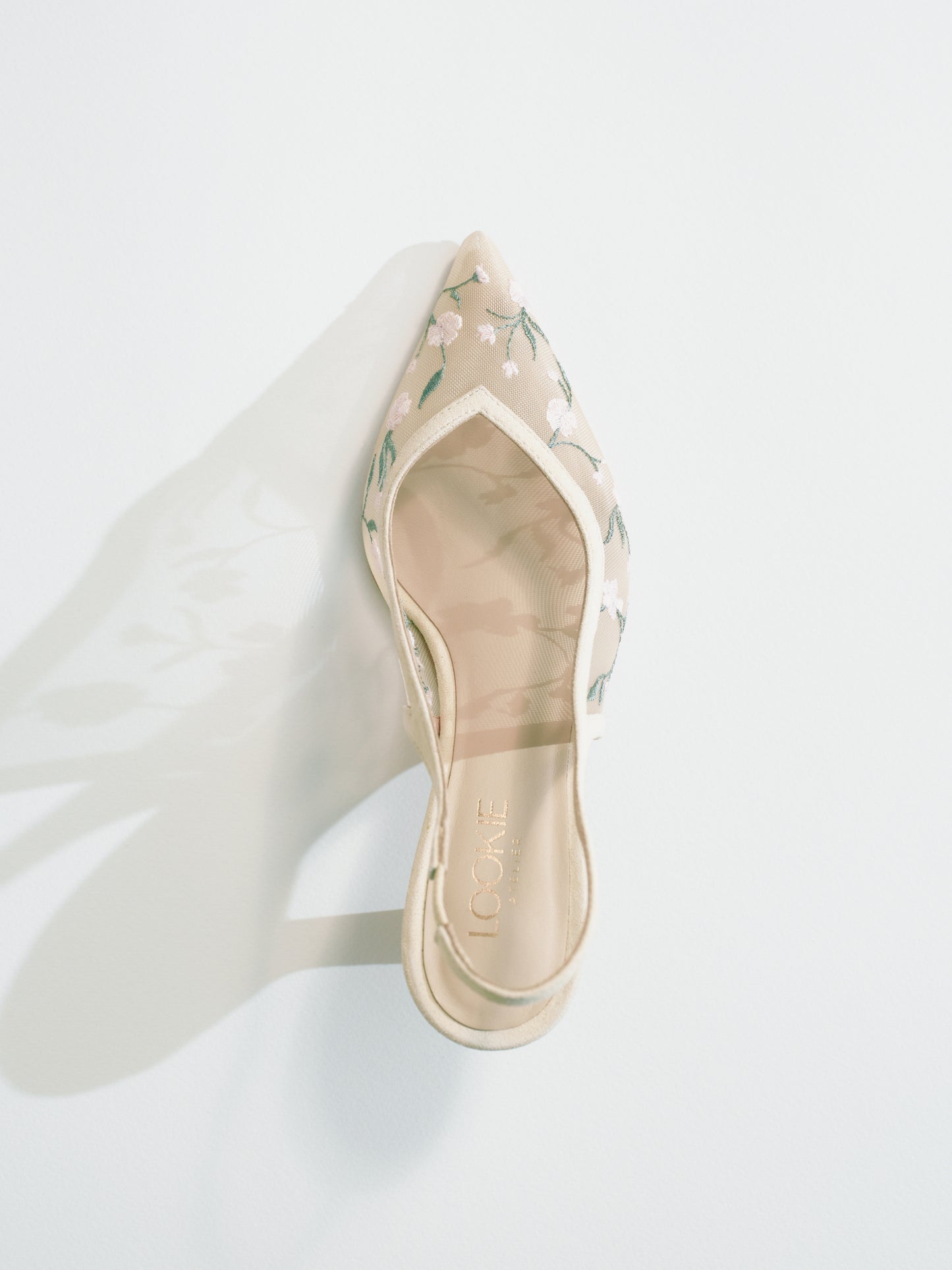 Mesh slingbacks Milana Field with embroidery LOOKIE ATELIER