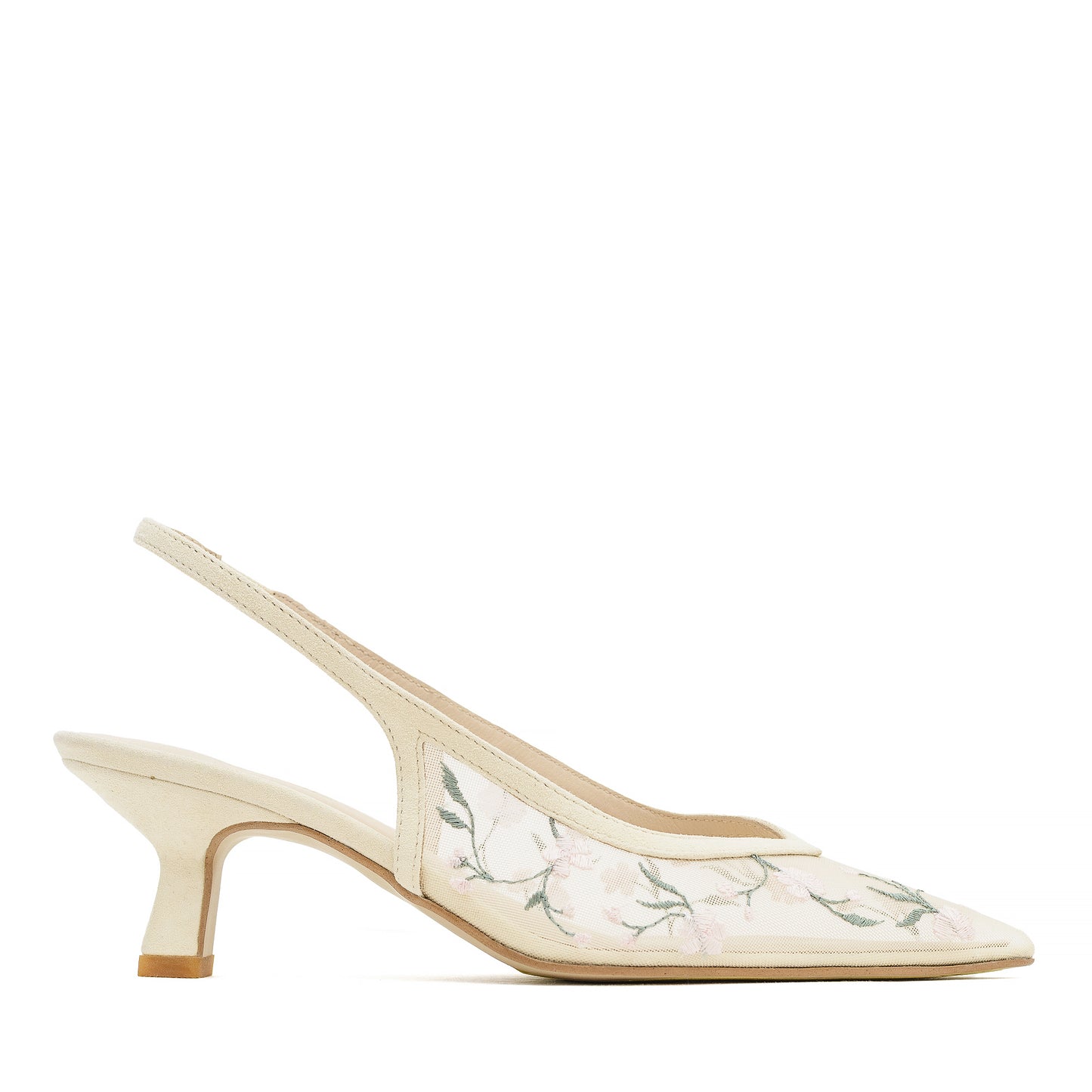 Mesh slingbacks Milana Field with embroidery LOOKIE ATELIER