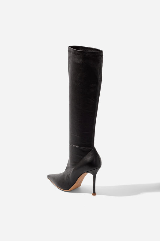 Mira black leather boots /9 cm/ KACHOROVSKA
