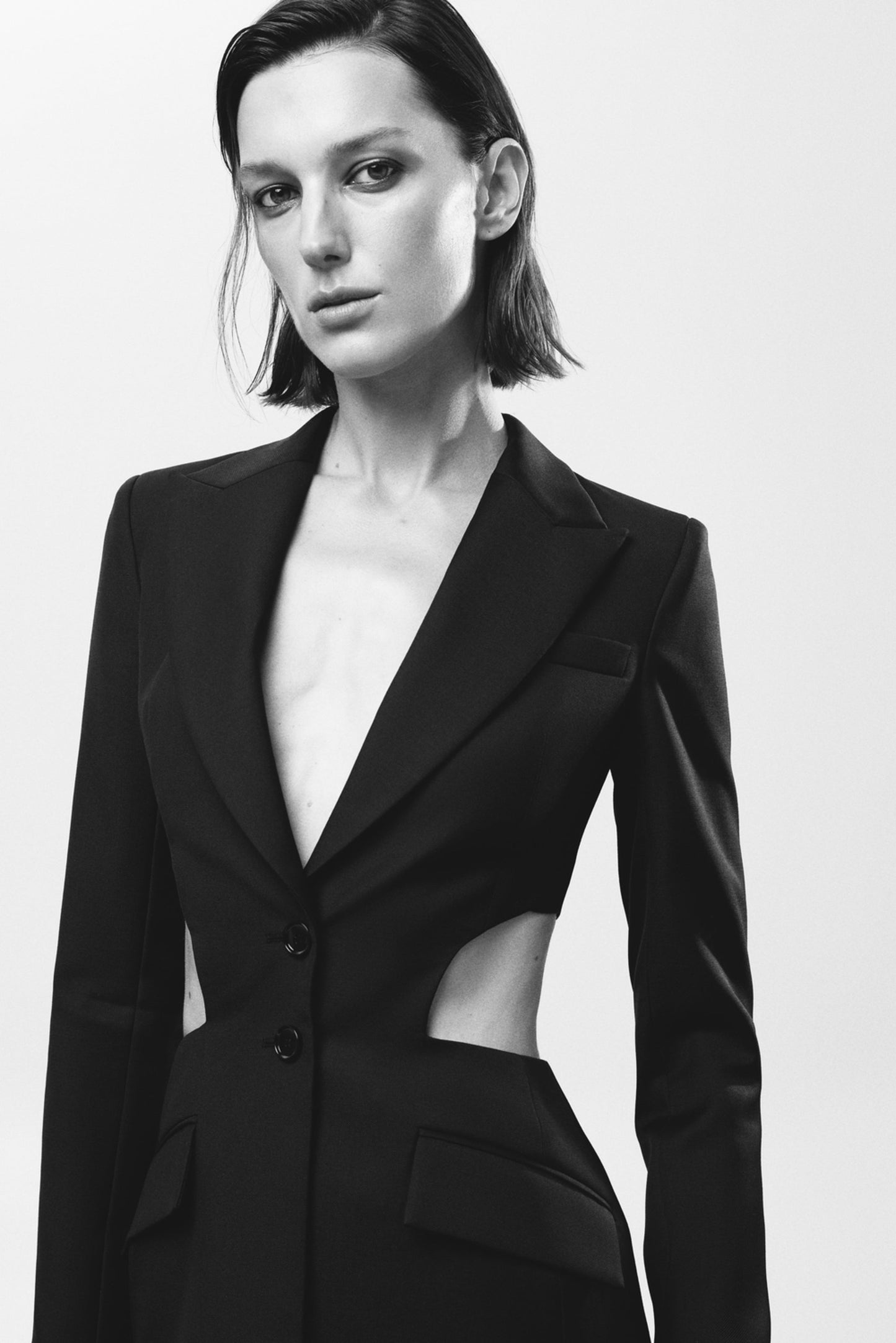 Black jacket with cuts NOVITSKA