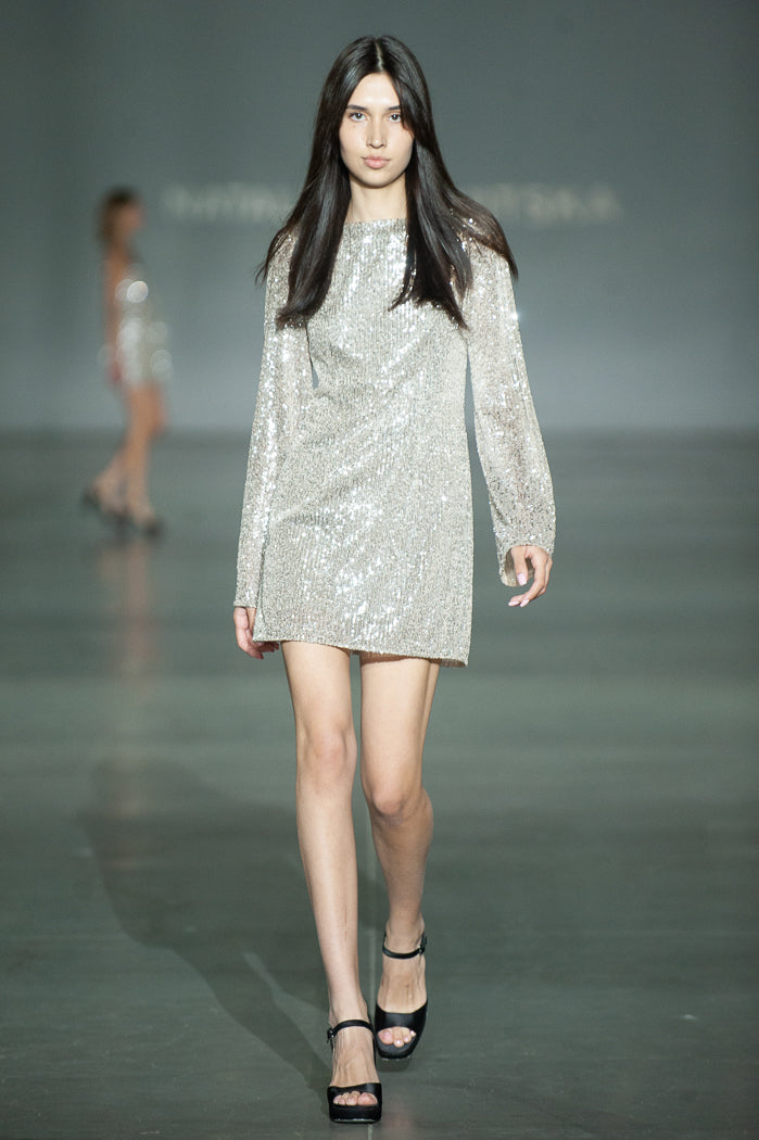 Mini disco dress with long sleeves NOVITSKA