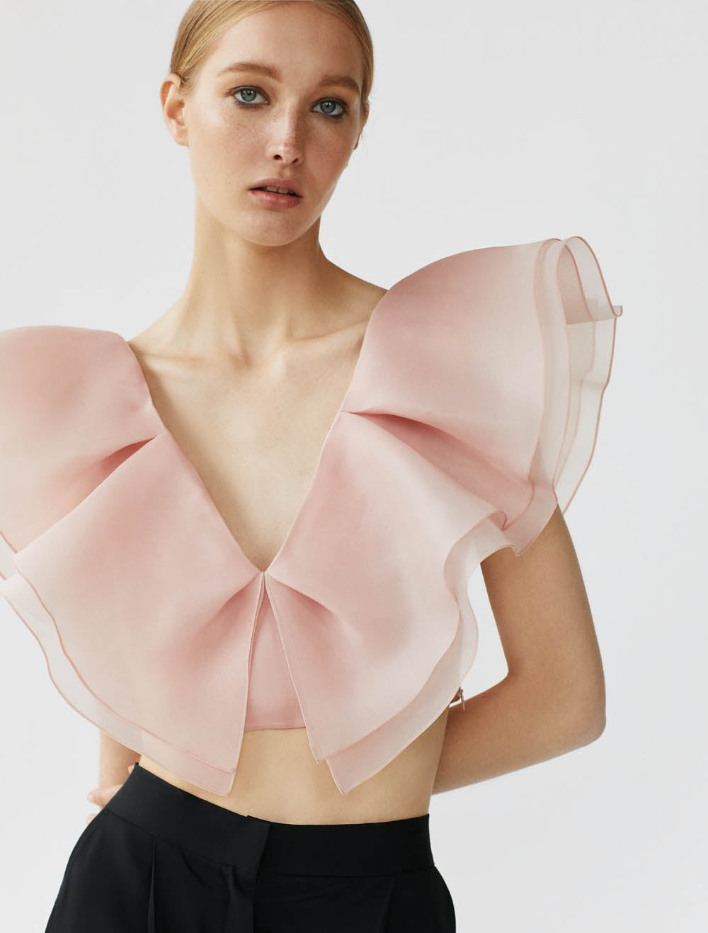 Pink organza top NOVITSKA