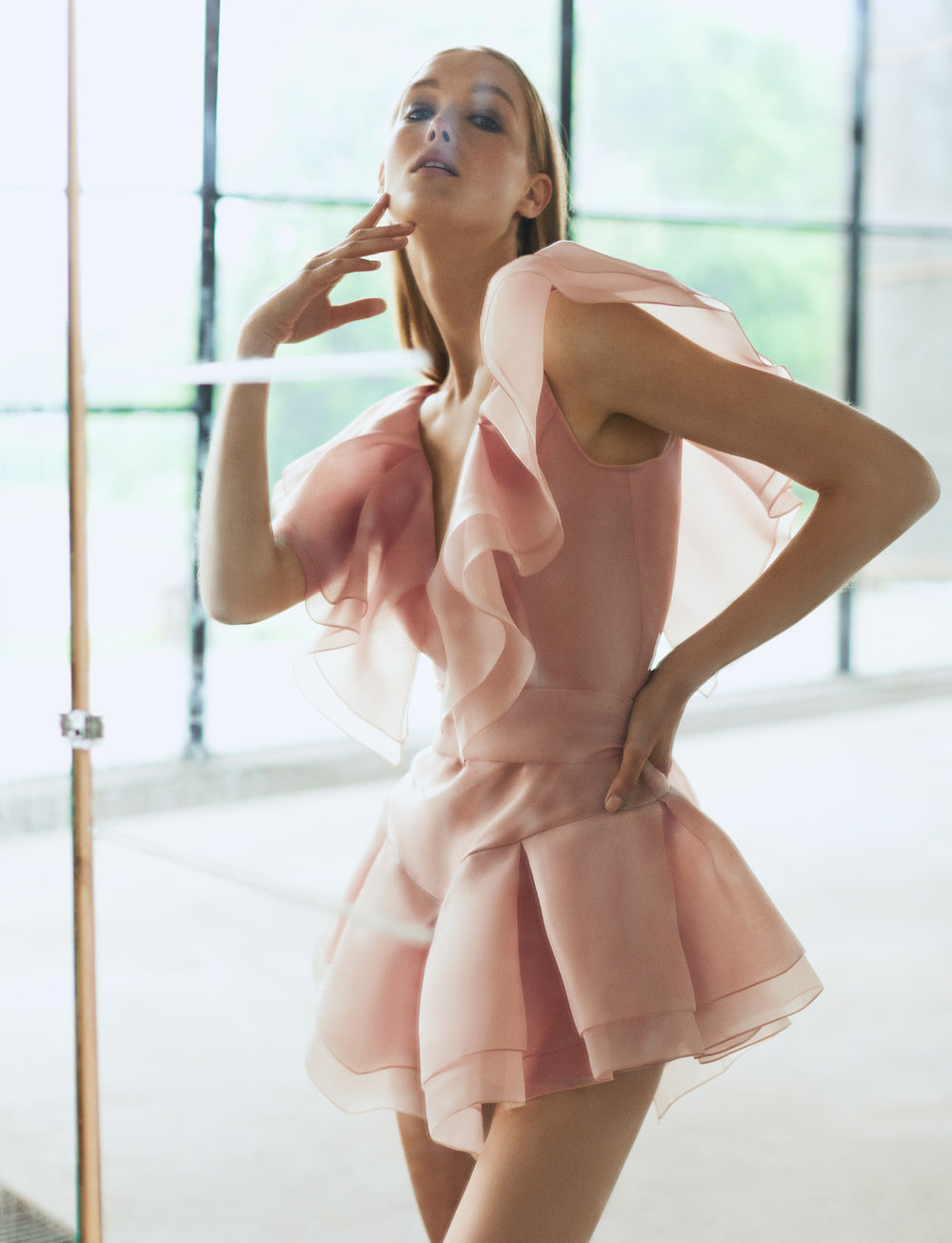 Pink organza dress NOVITSKA