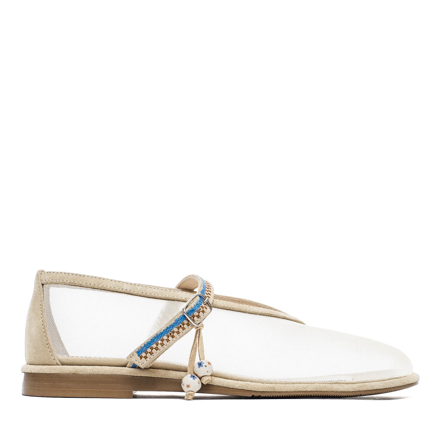 Nino Ethno beige mesh ballet flats LOOKIE ATELIER