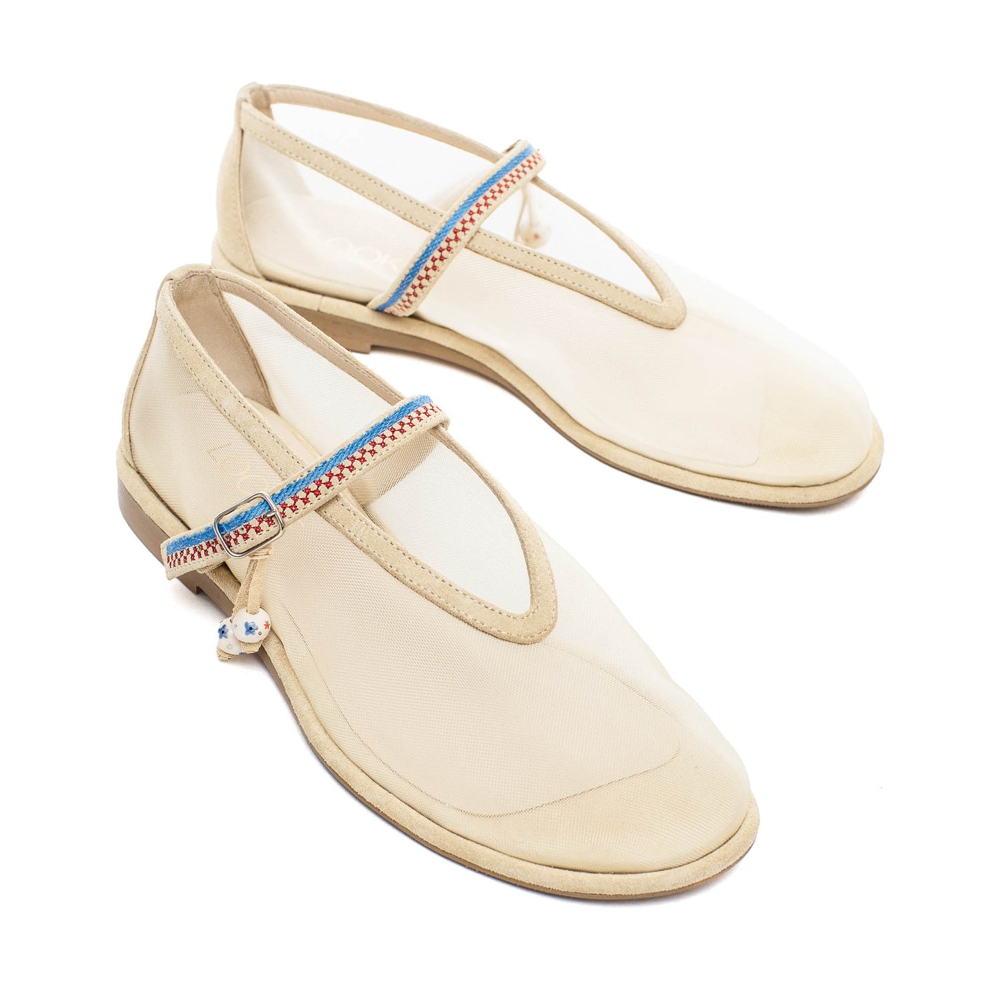 Nino Ethno beige mesh ballet flats LOOKIE ATELIER