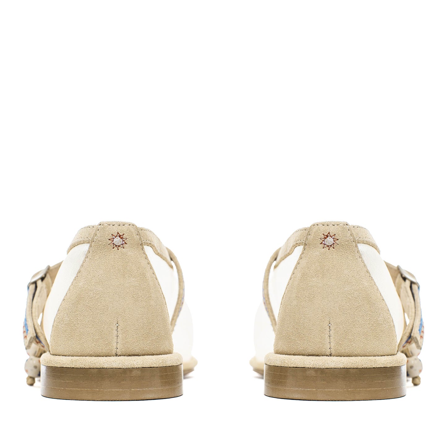 Nino Ethno beige mesh ballet flats LOOKIE ATELIER