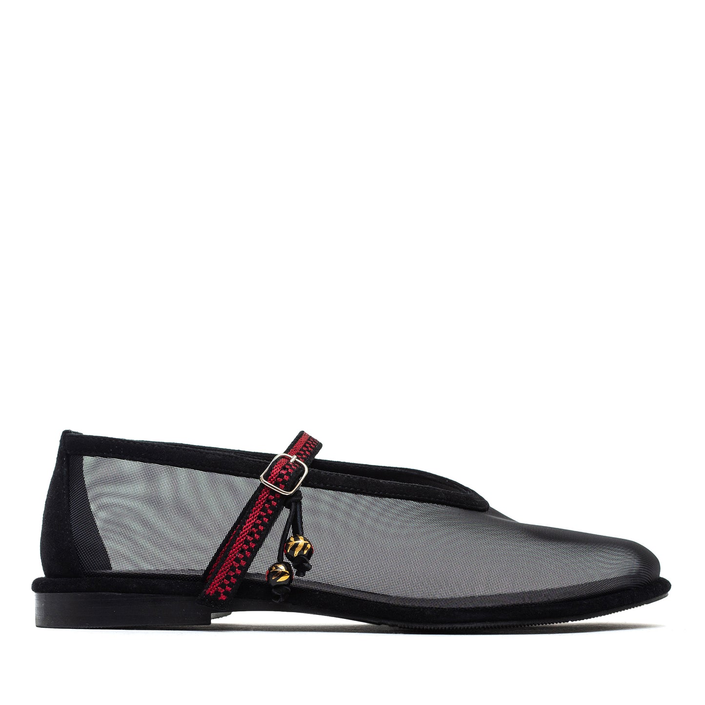 Nino Ethno black mesh ballet flats LOOKIE ATELIER