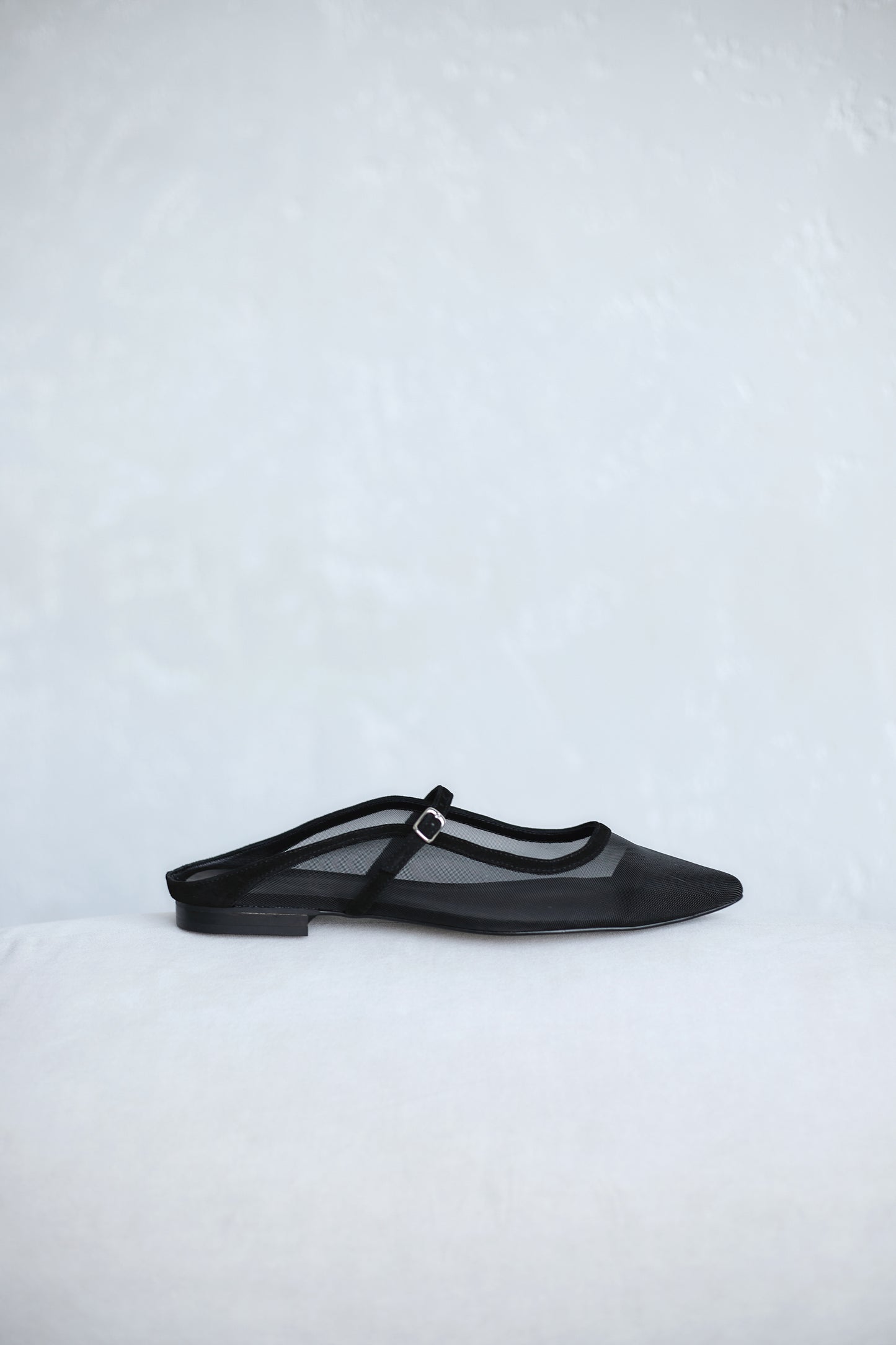 Noa flats black mesh mules LOOKIE ATELIER