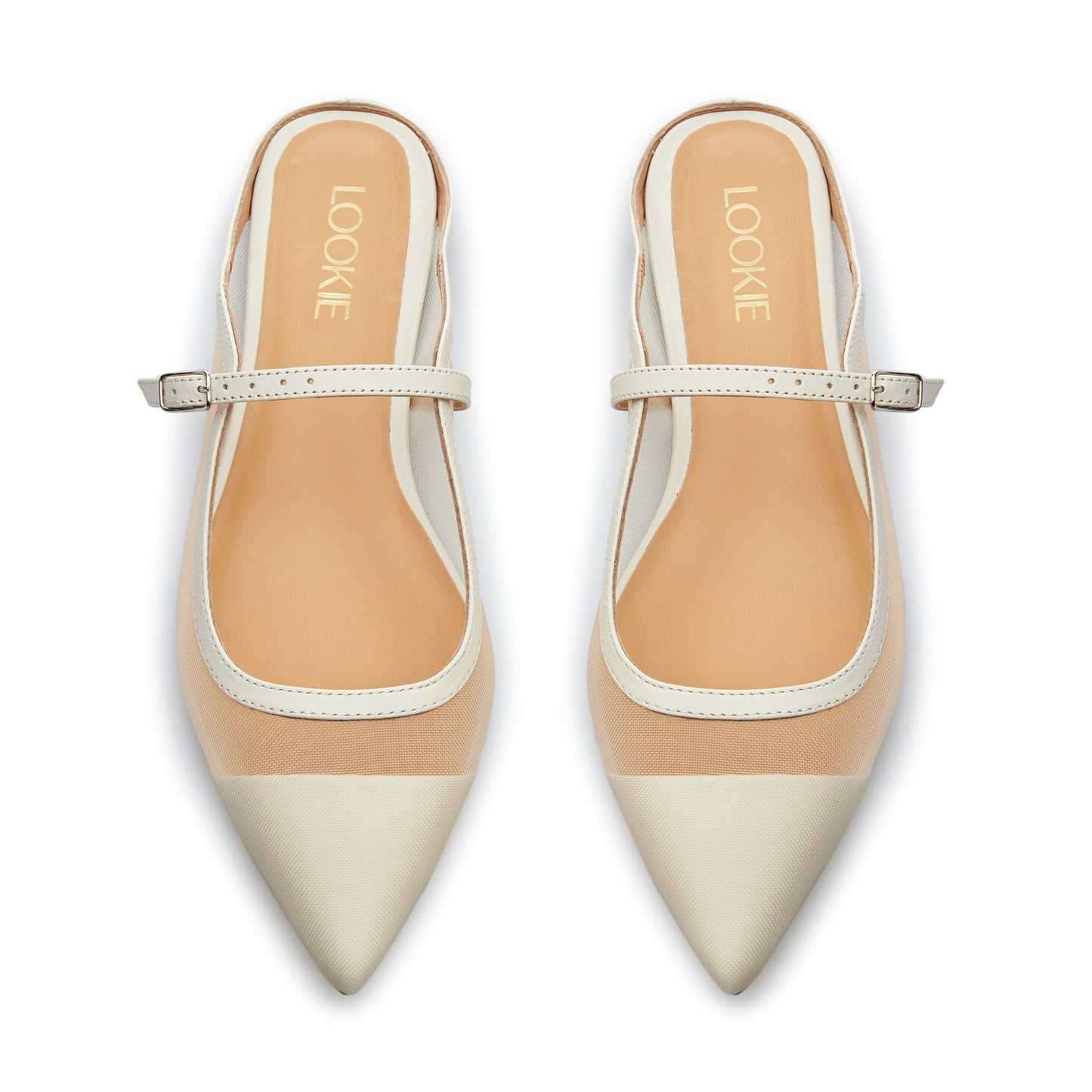 Noa flats milky mesh mules LOOKIE ATELIER