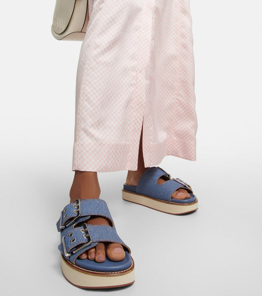 Denim Platform Sandals GANNI (Pre-Owned)