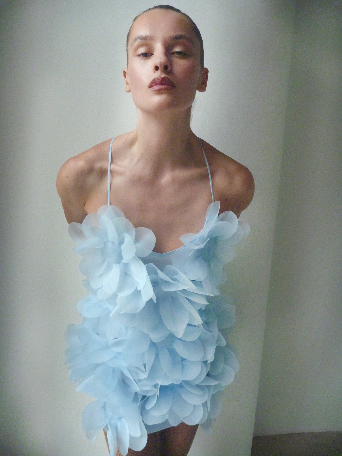 Peony Passion Dress in crisp blue PASKAL