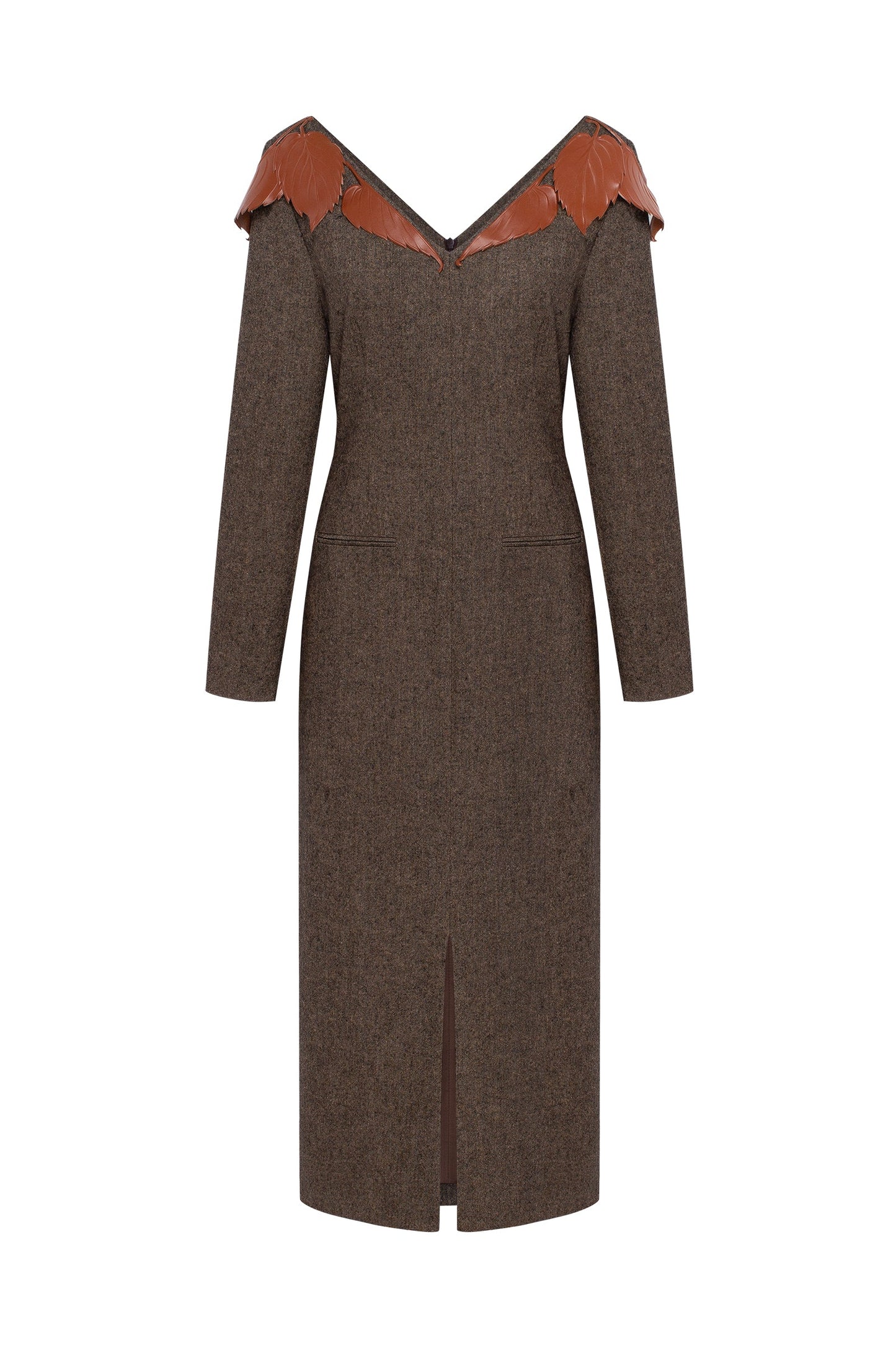 Panneau dress in rich brown PODYH