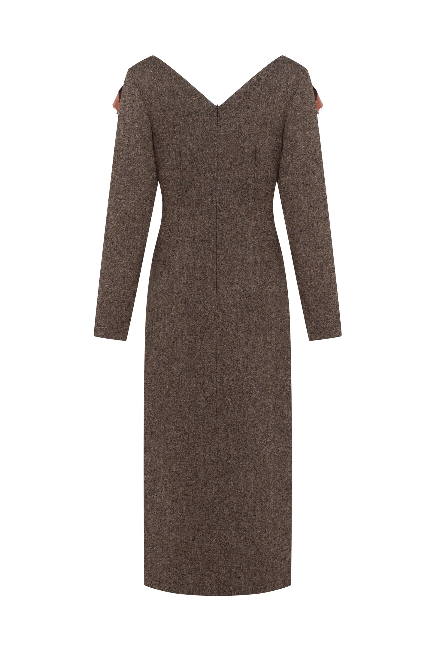 Panneau dress in rich brown PODYH