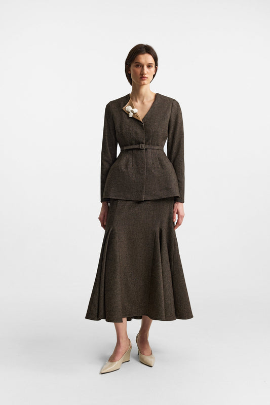 Secessia skirt in rich brown PODYH
