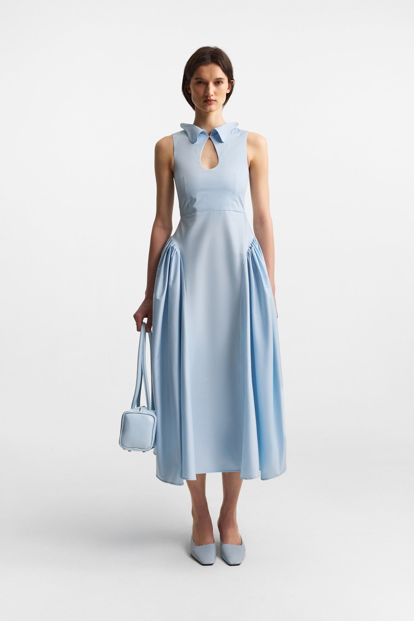 Fouet dress in celestial blue PODYH