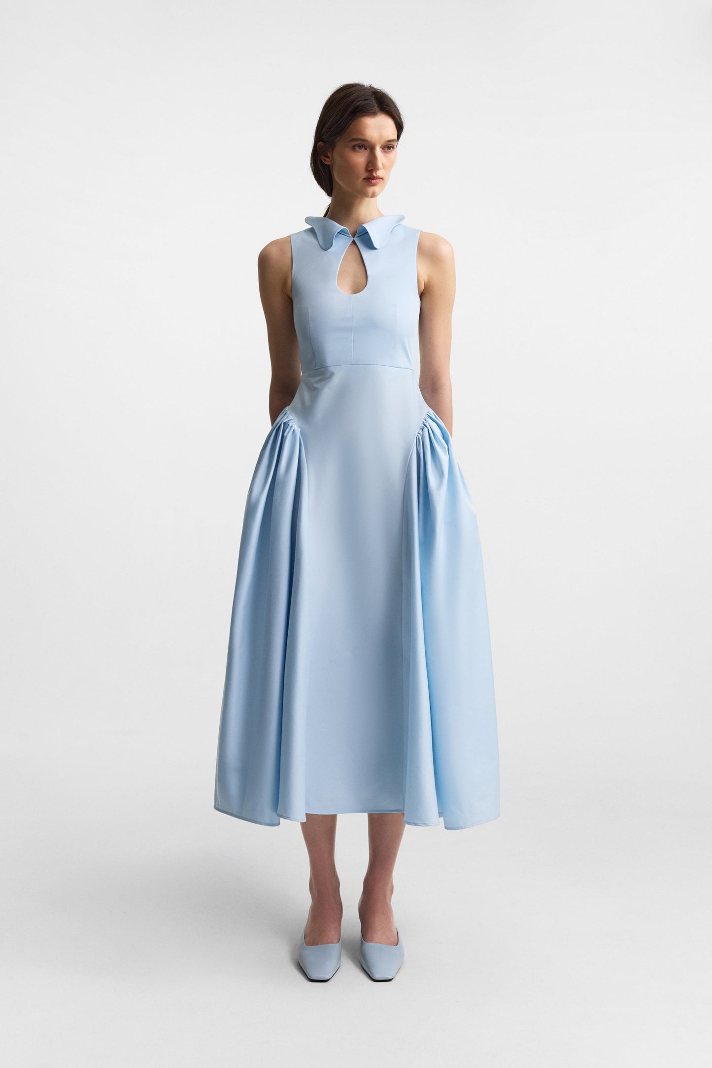 Fouet dress in celestial blue PODYH