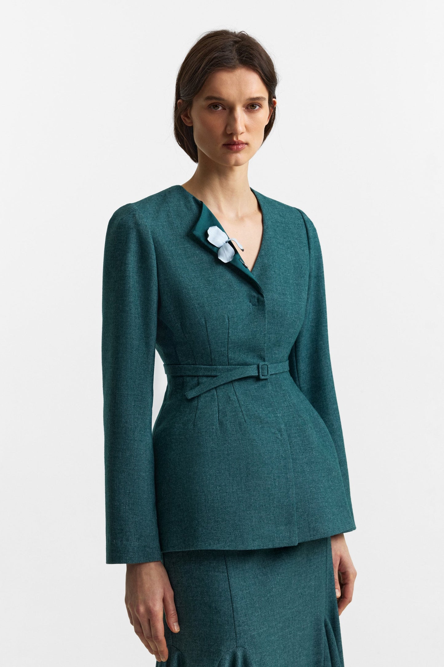 Secessia jacket in rich teal PODYH