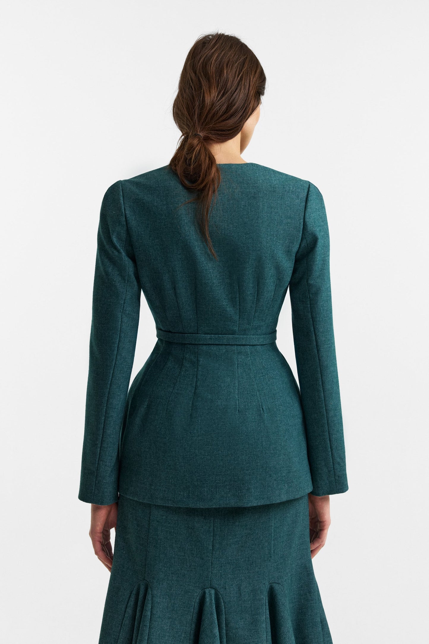 Secessia jacket in rich teal PODYH