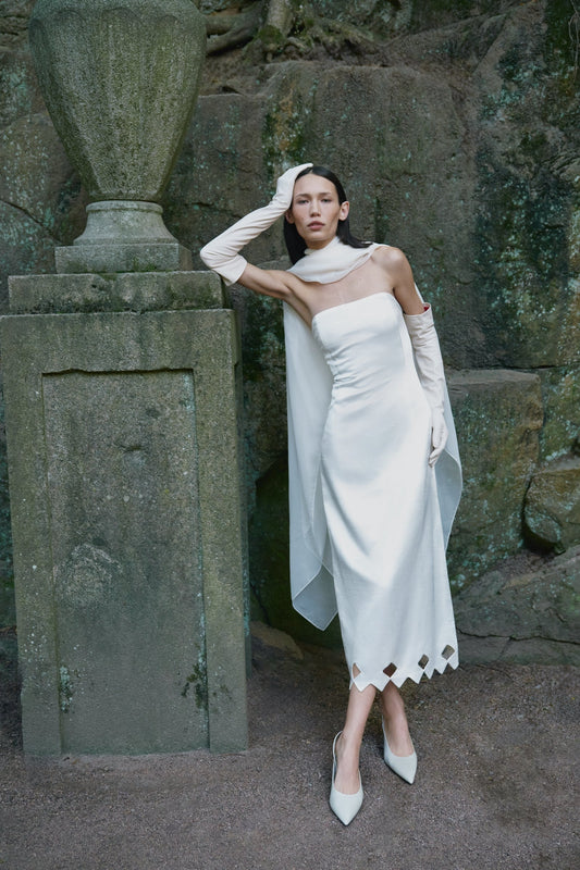 Tympan dress eggshell PODYH