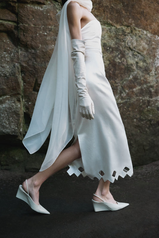 Tympan dress eggshell PODYH