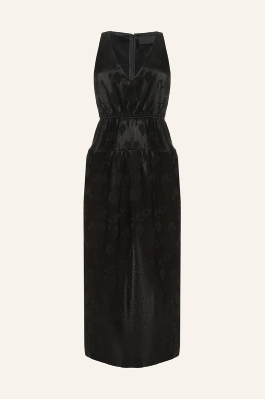 BLACK FLOWER DRESS KATERINA KVIT