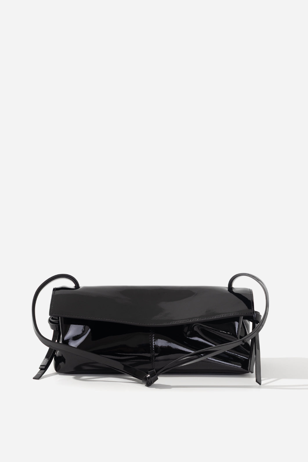 REBECCA BAGUETTE 29 black patent leather bag KACHOROVSKA front view 2