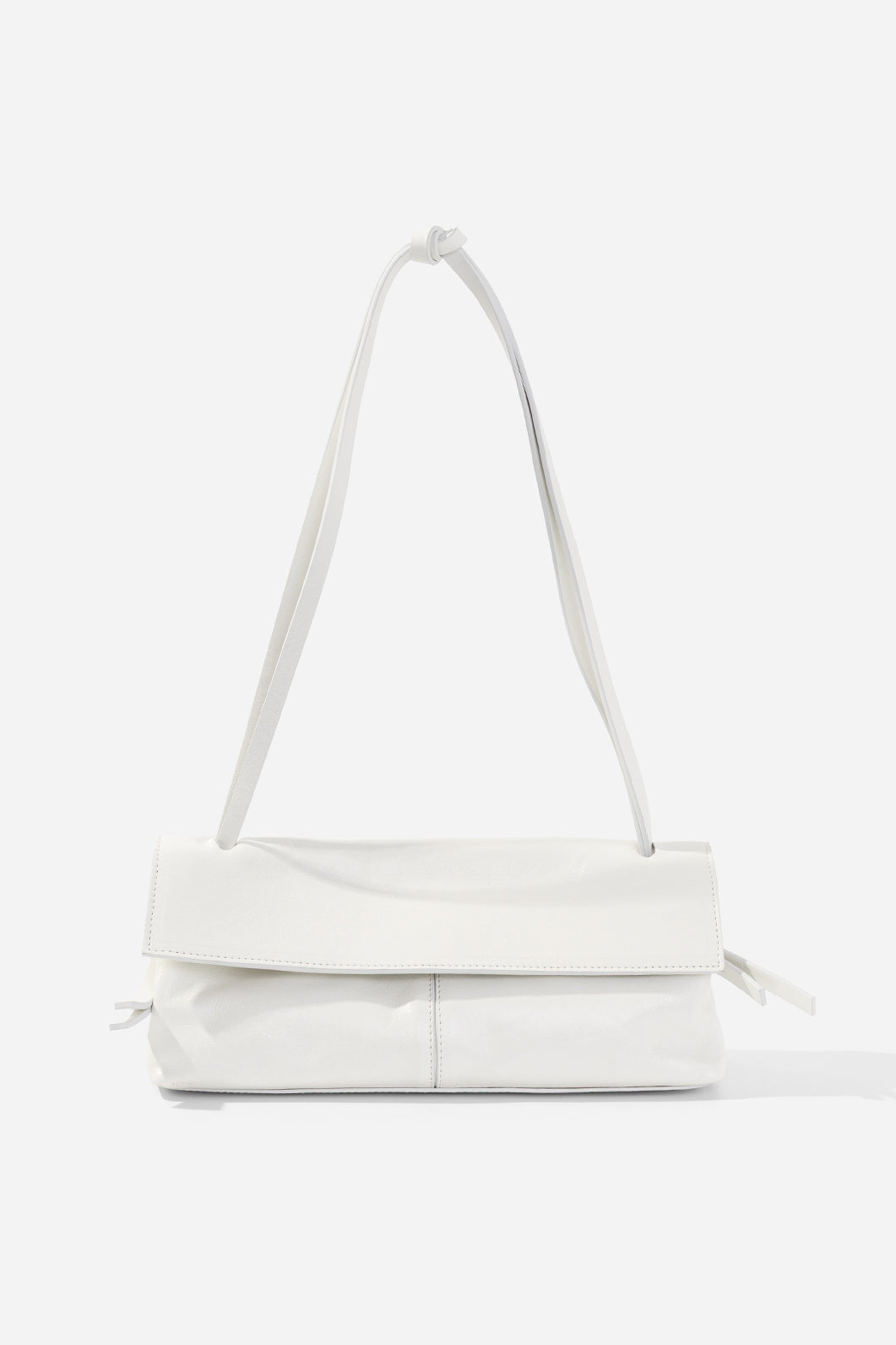 REBECCA BAGUETTE 29 white shimmering bag KACHOROVSKA, front view