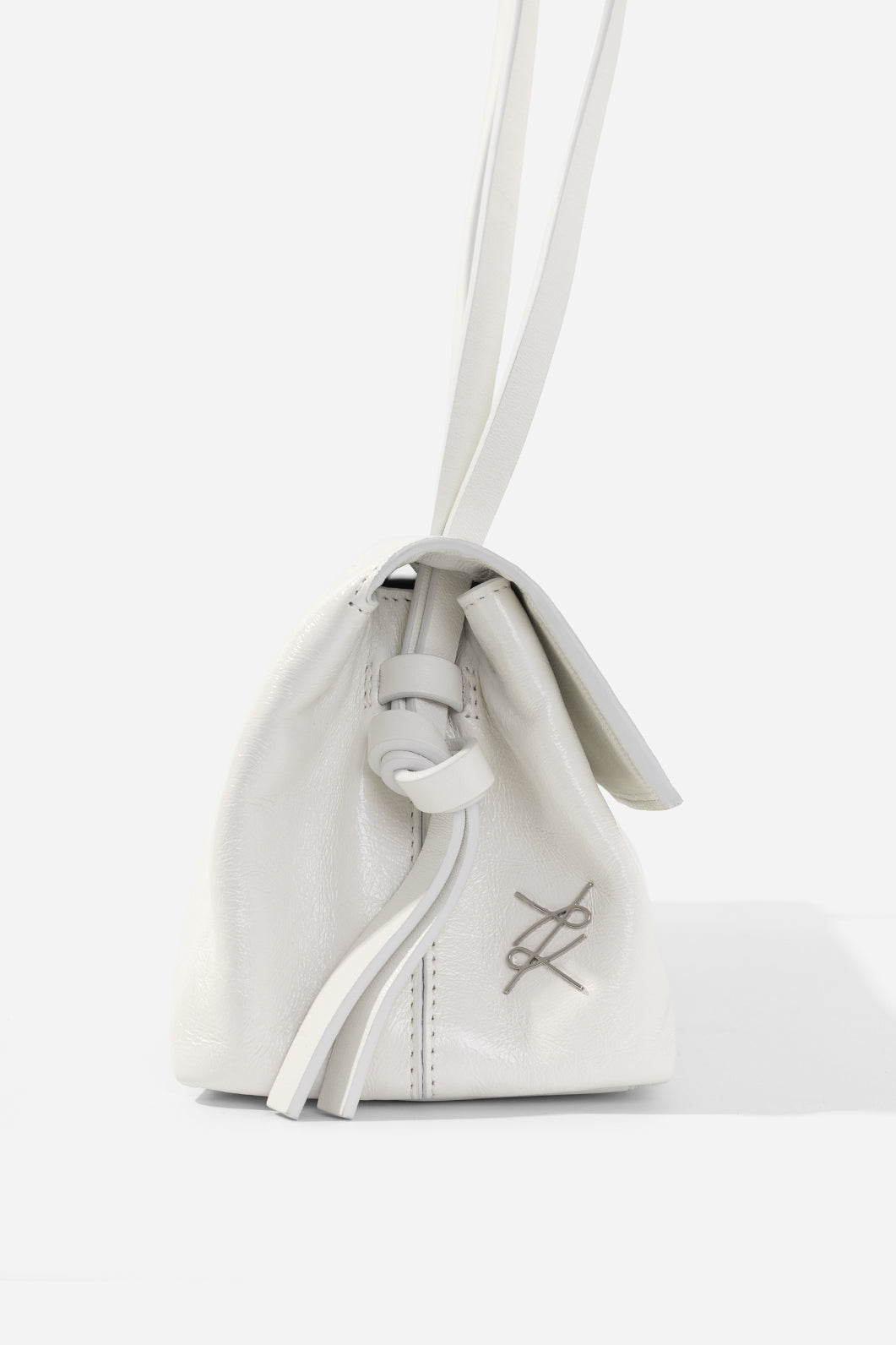 REBECCA BAGUETTE 29 white shimmering bag KACHOROVSKA, side profile