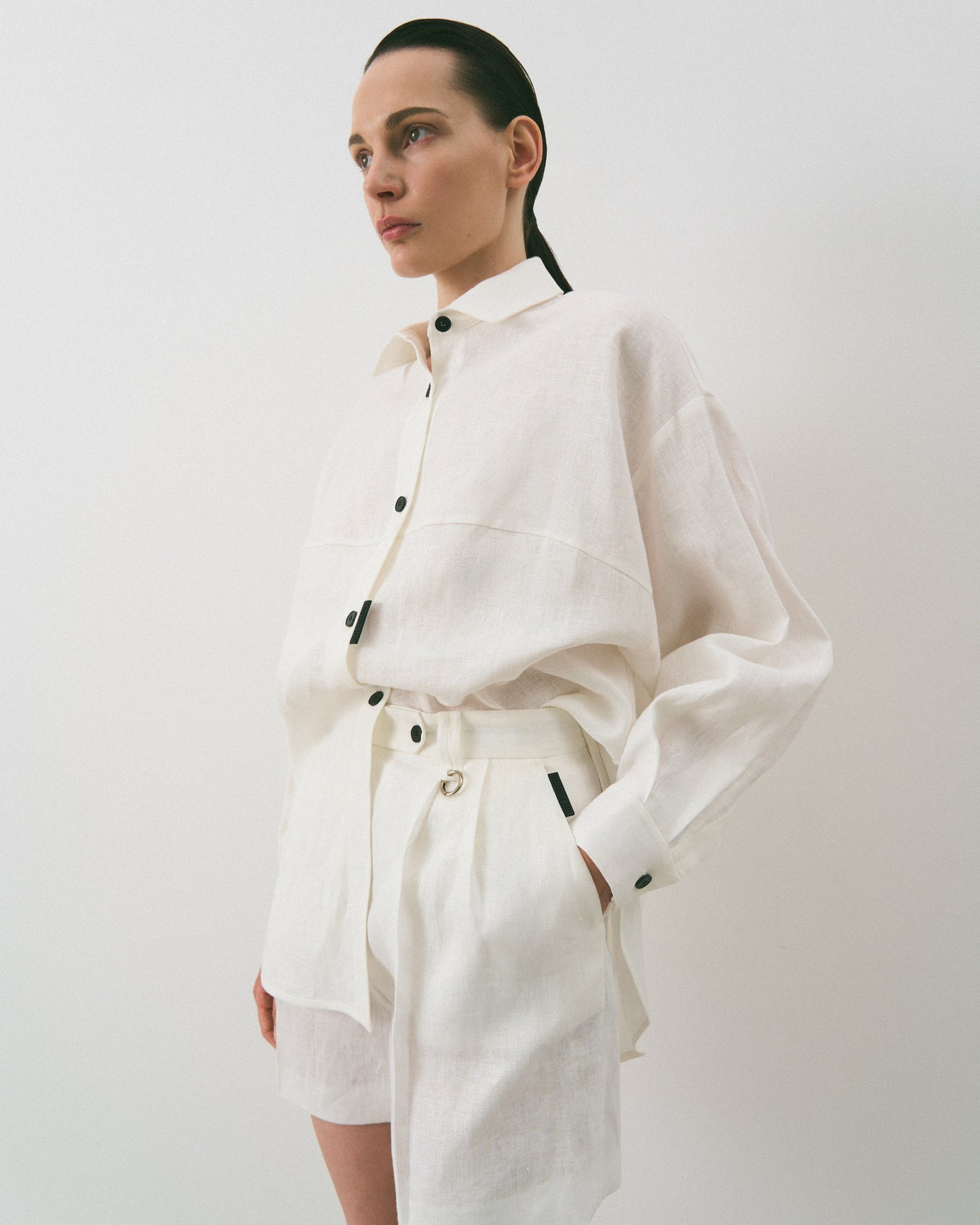 LINEN SHIRT KATERINA KVIT