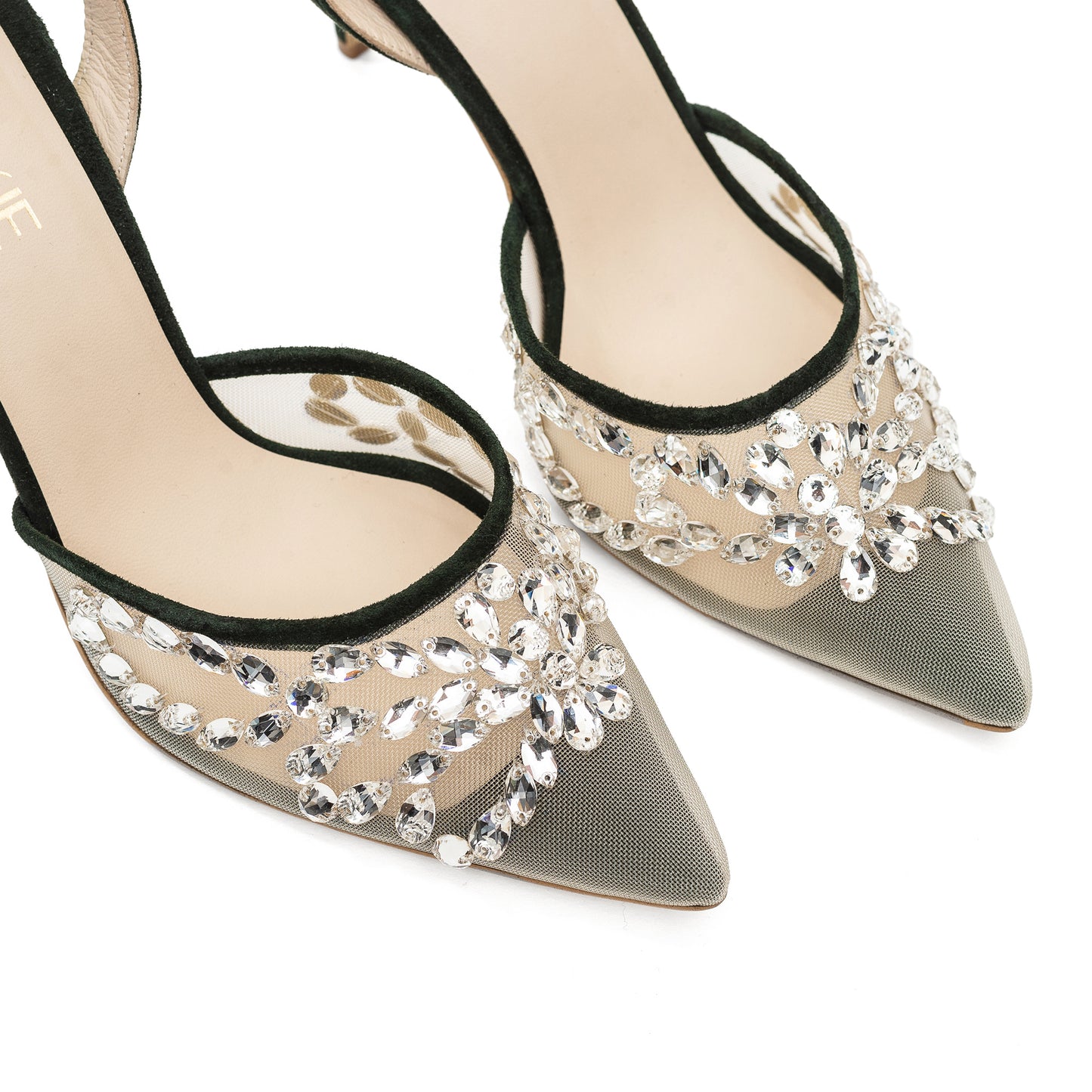 Silvia sandals with crystal embroidery LOOKIE ATELIER