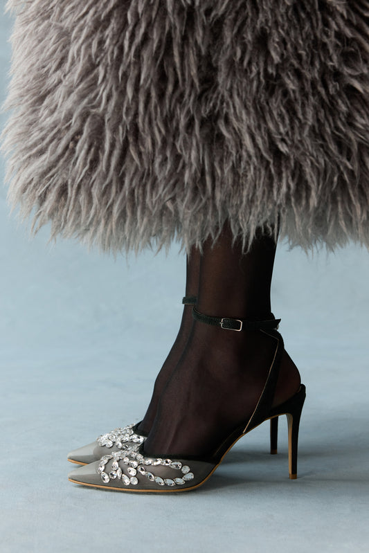 Silvia sandals with crystal embroidery LOOKIE ATELIER