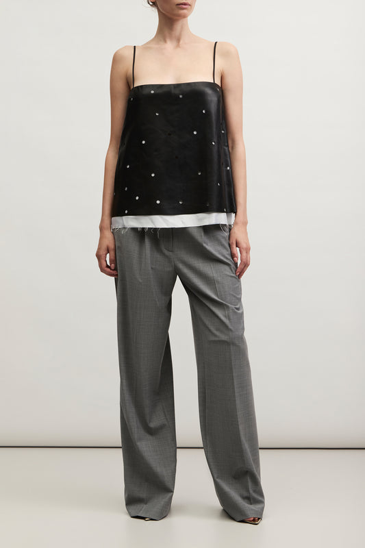 PERFORATION LEATHER TOP KATERINA KVIT