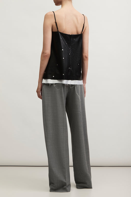 PERFORATION LEATHER TOP KATERINA KVIT