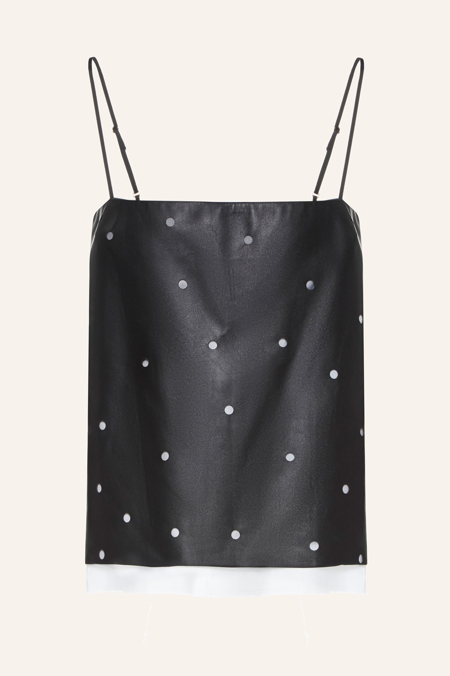 PERFORATION LEATHER TOP KATERINA KVIT