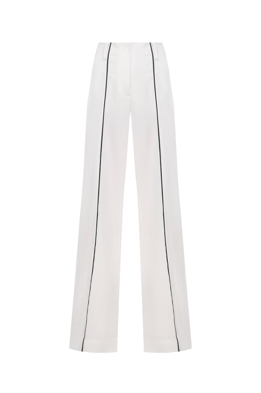 White trousers with black piping  A.M.G.