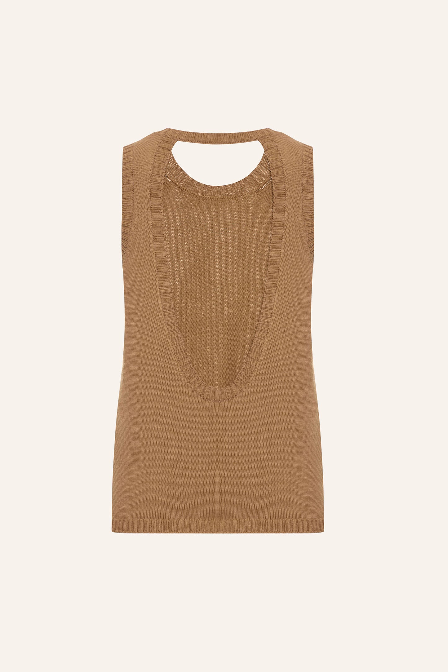 KNITTED TANK TOP WITH OPEN BACK KATERINA KVIT
