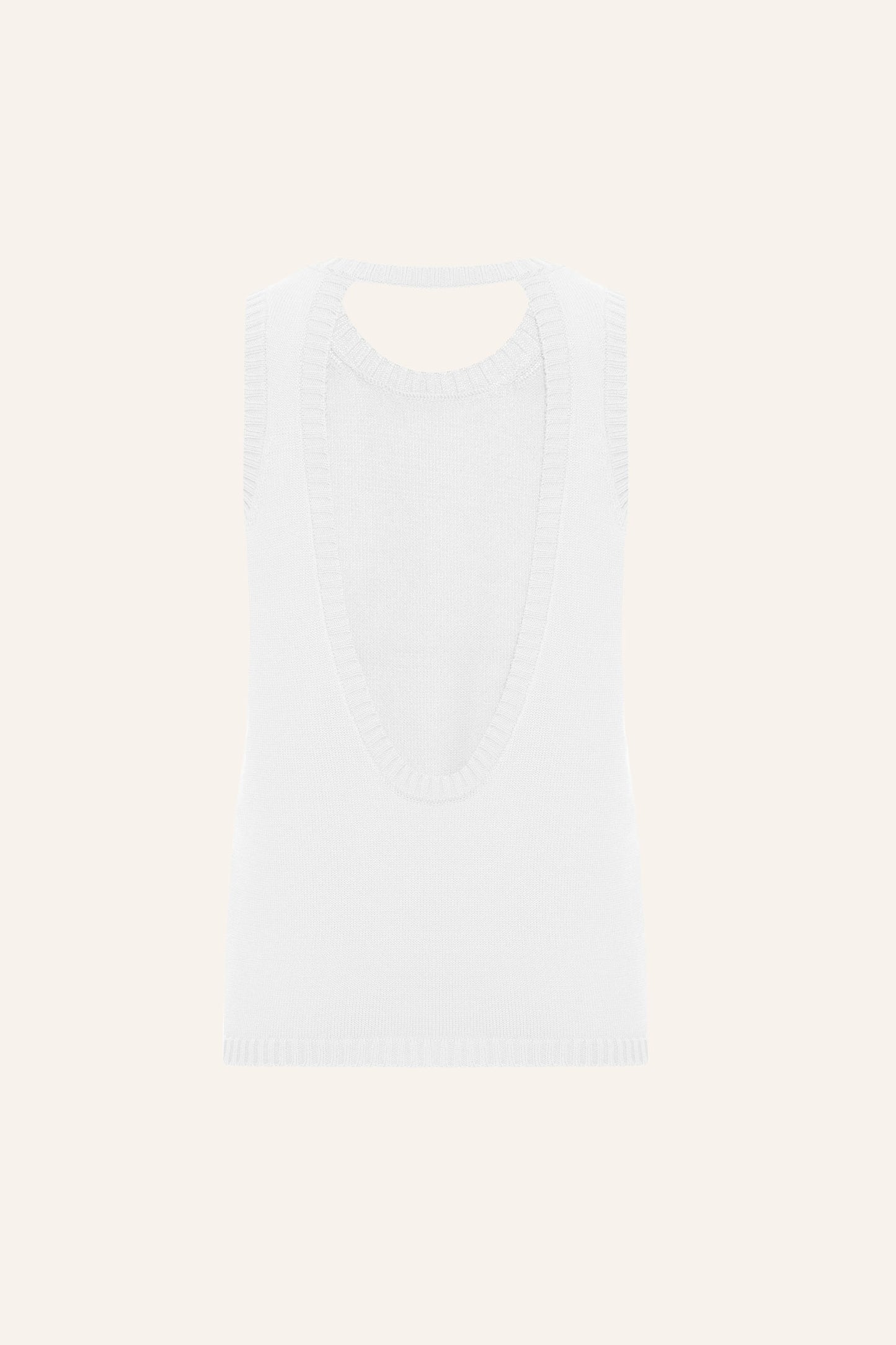 KNITTED TANK TOP WITH OPEN BACK KATERINA KVIT