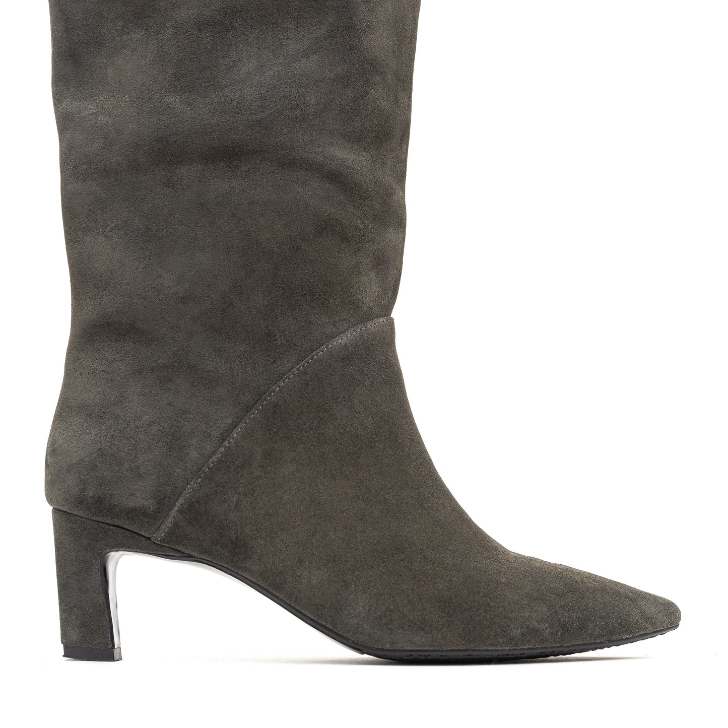 Tracy Long khaki suede thigh-high boots LOOKIE ATELIER